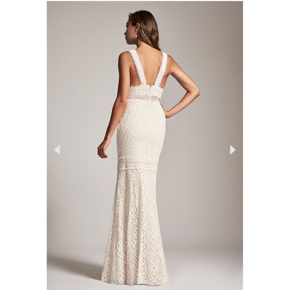 Tadashi Shoji Adrenna Long Set Bridal Wedding Dress NWT 2 - Picture 3 of 10